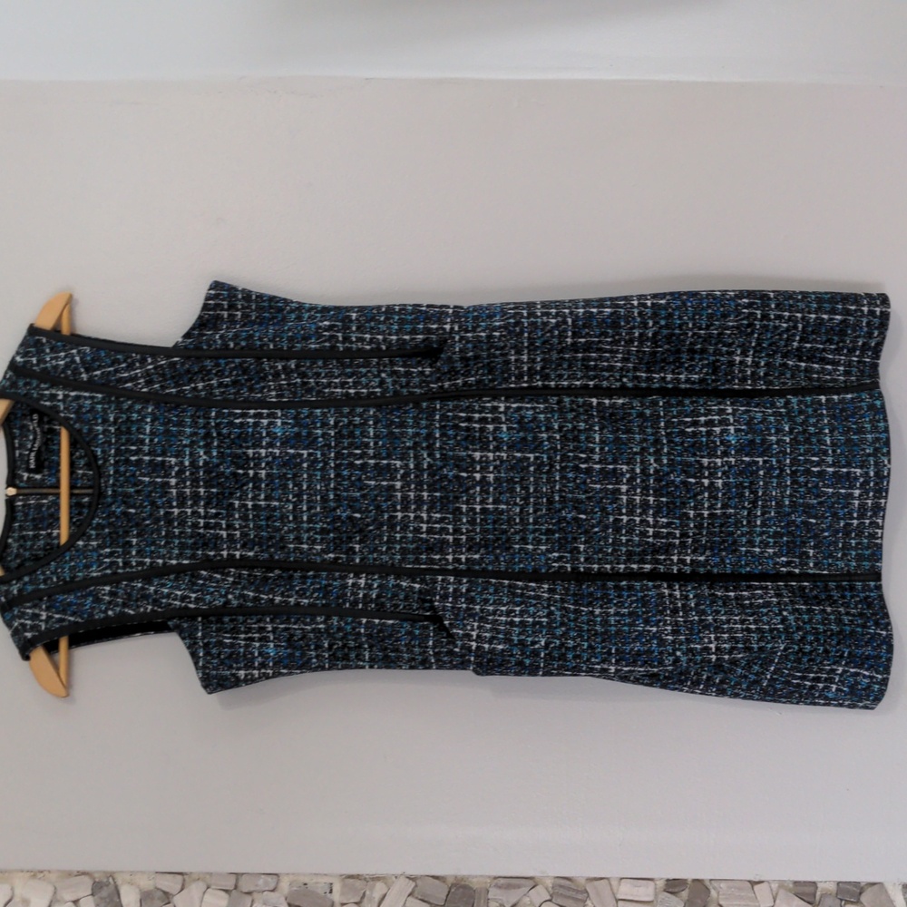 Karl Lagerfeld Paris Dress Size Large Midi Multicolor Zippers Summer Sleeveless